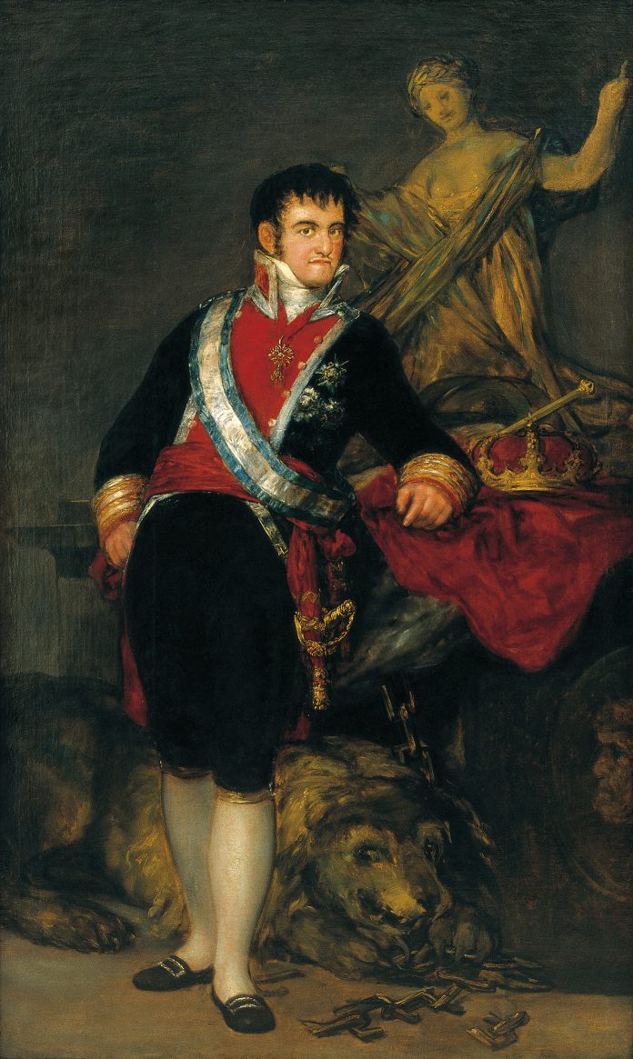 Fernando VII realizado por Francisco de Goya en 1814. en el museo de bellas artes de asturias