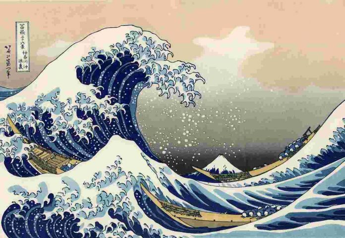 La gran ola de Kanagawa del artista japones Hokusai