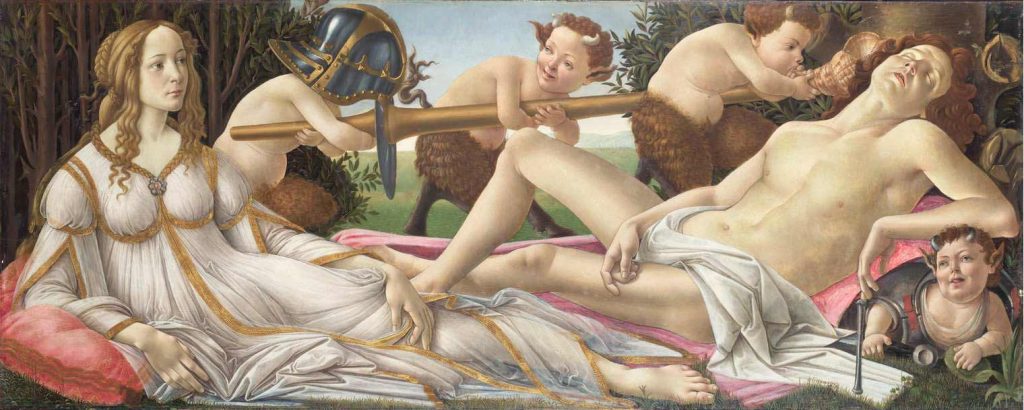 Venus y Marte encarnados por Simonetta Vespucci y Sandro Botichelli