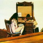 Edward Hopper , (1882, Nyack , Nueva York - 1967 Nueva York, Estados Unidos), pintor estadounidense cuyas representaciones realistas de escenas urbanas cotidianas sorprenden al espectador al reconocer la extrañeza de un entorno familiar. Influyó fuertemente en el pop art y en los nuevos pintores realistas de los años sesenta y setenta.